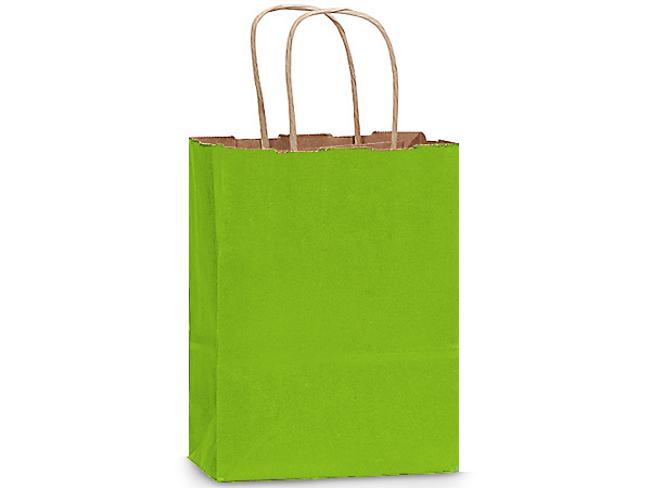 Paperpep Cream Green Leaf Print 7X4X9 Gift Paper Bag Pack Of 6