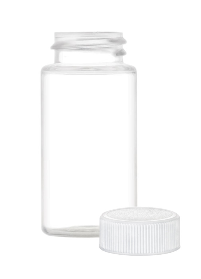 8 oz Clear PET Square Plastic Jar with White Flat Lid