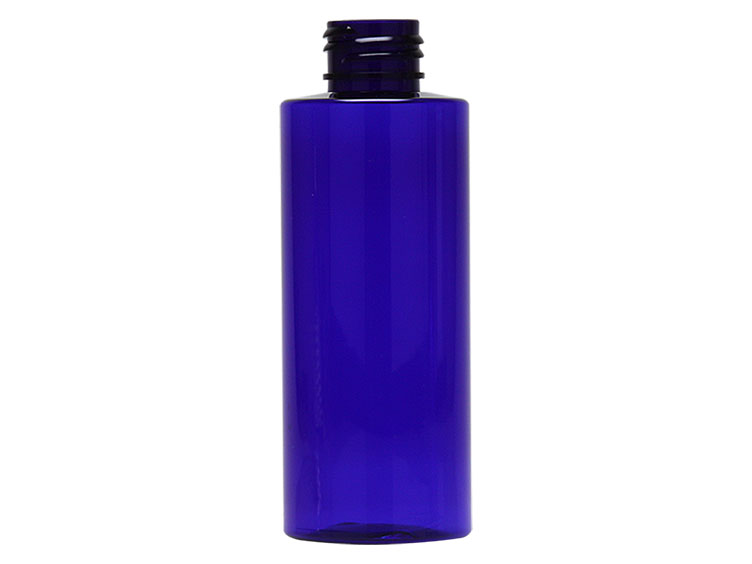 2 oz. Blue Cobalt 20-410 PET Semi-Transclucent Plastic Cylinder Round Bottle-CT Cap
