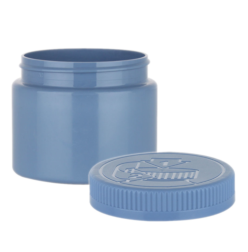 6 Clear Low Profile PET Plastic Empty Cosmetic Jars & Spoons 4 Oz