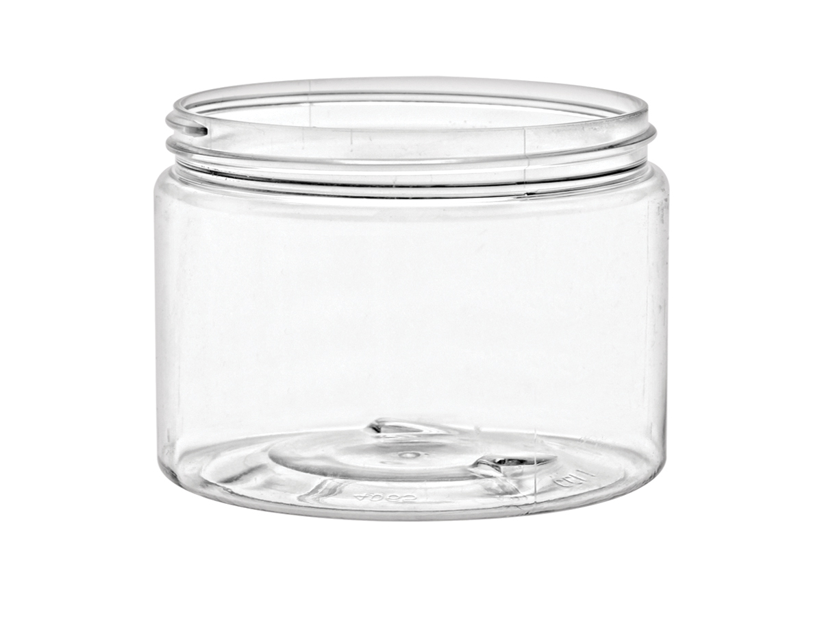 16 oz Straight-Sided Glass Jars - White Plastic Lid - 12/case