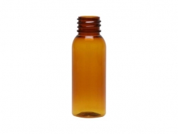 1 oz. Amber 20-410 Round Bullet PET (BPA Free) Translucent Plastic Bottle (Stock Item)