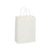 White Medium (Cub) Paper Kraft Fold Top Gift Bag (8 in. x 4.75 in. x 10 in.) 100% Recycled