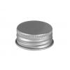 28-400 Silver Alum CT Metal Bottle Cap-Smooth Top-Ribbed Neck-PE Liner