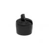 18-410 Black Ribbed Turret Dispensing PP Plastic Cap-Pour Spout-.096 in. Orifice