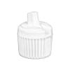 18-410 White Ribbed Turret Dispensing PP Plastic Cap-Pour Spout-.096 in. Orifice