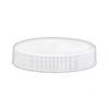 53-400 White Flat Ribbed PP Plastic CT Jar Cap-Smooth Top-F-217 Liner