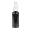 1 oz. Black 20-410 Round Bullet PET (BPA Free) Opaque Shiny Plastic Bottle-FM Sprayer