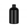 6 oz. Black PET 24-410 Shiny Opaque Plastic Boston Round Bottle (Silgan)