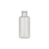 1 oz. Natural LDPE 20-410 Plastic Squeezable Boston Round Bottle-White Dropper Plug-White Cap