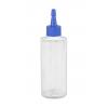 2 oz. Natural 20-410 Cylinder Round Squeezable LDPE Semi-Opaque Plastic Bottle-Blue Yorker Cap