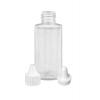 2 oz. Natural 20-410 Cylinder Round Squeezable LDPE Semi-Opaque Plastic Bottle-White Plug-Cap