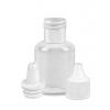 .33 oz. (1/3 oz) (10 cc) Natural 15-415 Boston Round Semi-Opaque LDPE Plastic Squeezable Bottle-White Dropper Plug .040 Orif-Over Cap