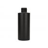 2 oz. Black 20-410 HDPE Opaque Plastic Cylinder Round Bottle