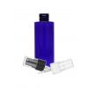 2 oz. Blue Cobalt 20-410 PET Semi-Translucent Plastic Cylinder Round Bottle-FM Sprayer (King)