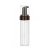 6.67 oz. White Shiny PET 43 MM Opaque (200ml) Cylinder Round Plastic Bottle-Black Foamer-Clear Hood