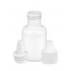 .5 oz. (1/2 oz) White 15-415 Boston Round LDPE (15 cc) Plastic Squeezable Bottle-White Controlled Dropper-.020 Orif-Cap