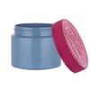 8 oz. Blue Round Single Wall 70-400 Opaque PET Square Based Plastic Jar-Pink Fuchsia CRC Lid