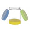 8 oz. Clear Round Single Wall 70-400 PET Plastic Jar-CRC Colored Lid 35% OFF